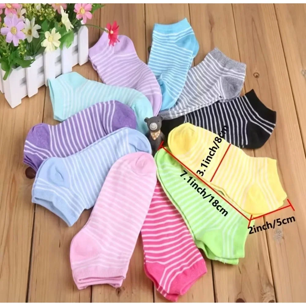 Fashion Seamless Heel Colorful Low Cut Socks 5pc‎ Pack Casual High Quality M/L